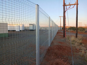 A see through Clear View fence protecting a commercial property