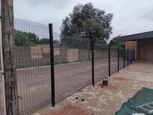A see through Clear View fence protecting a commercial property